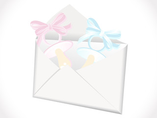 Envelope with pacifiers