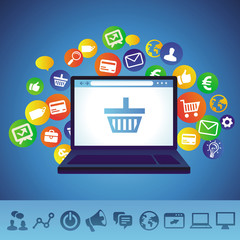 Vector online shopping concept