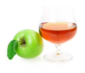 glass wine apple