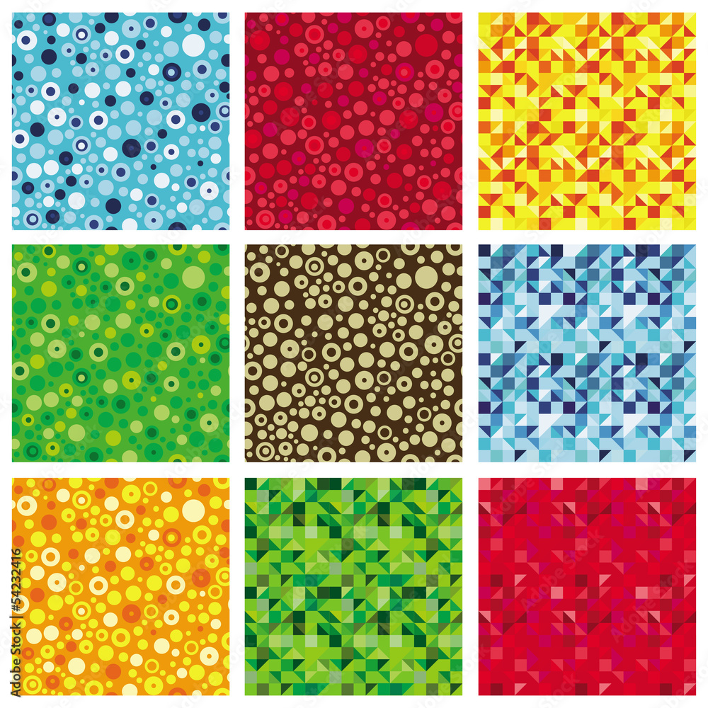 Poster set of geometric seamless patterns