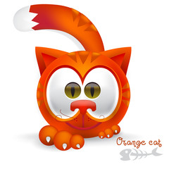 Cute orange cat cartoon