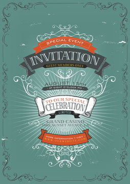 Vintage Invitation Poster Background