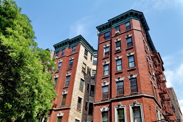 immeubles anciens en brique rouge, New York