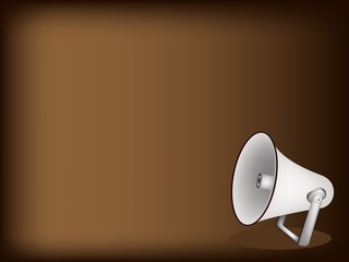 A Set of Megaphone on Dark Brown Background