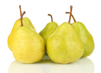 Ripe pears isolated on white