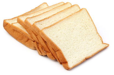 Fresh loaves over white background