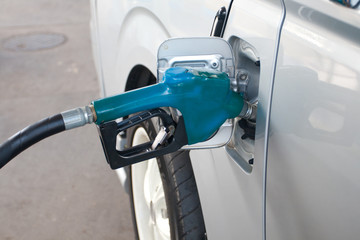 Blue Fuel nozzle add fuel in car