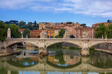 view of ponte Vittorio Emanuelle ll. Rome. Italy.