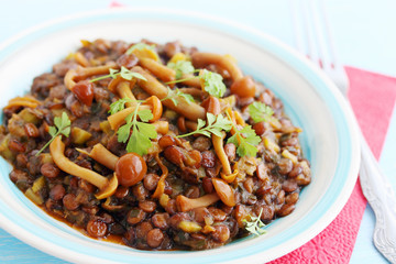 lentil porridge with watercress