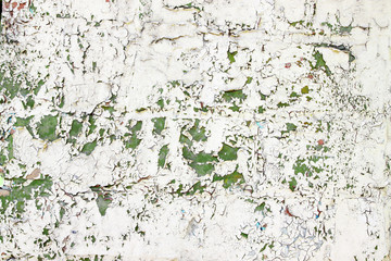 cracked beige, green paint