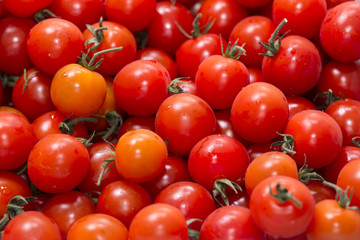 background of ripe cherry tomatoes