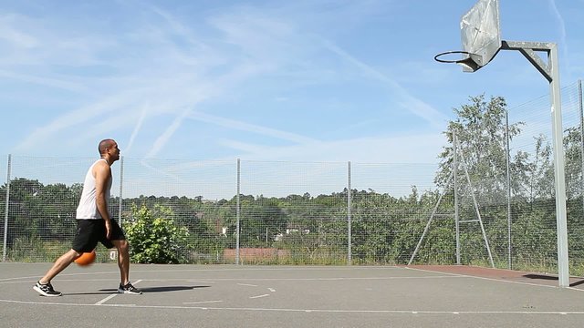 Basketball Player Practicing