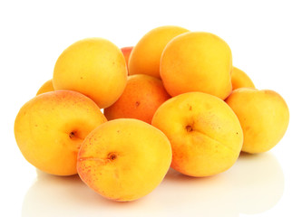 Naklejka na ściany i meble Fresh natural apricot isolated on white