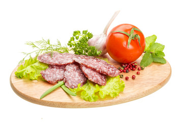 Fresh ripe salami