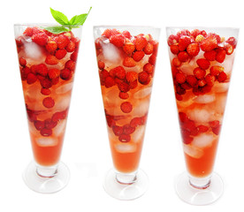 fruit cocktail smoothie with wild strawberry
