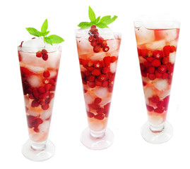 fruit cocktail smoothie with wild strawberry