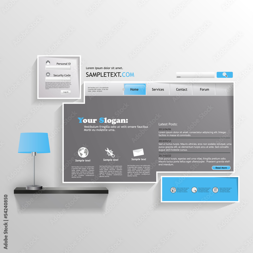Wall mural minimilistic abstract website template