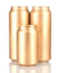 Aluminum cans isolated on white