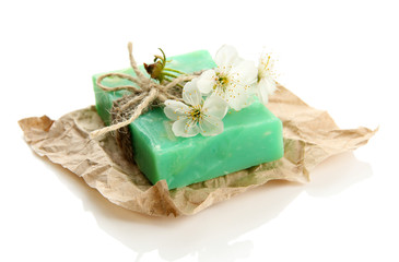 Fototapeta na wymiar Natural handmade soap, isolated on white