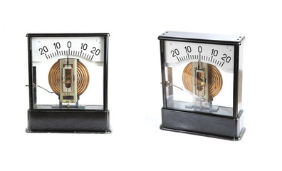 analog ammeter isolated on white background