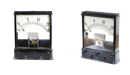 analog ammeter isolated on white background