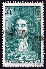 Postage stamp France 1938 Jean de La Fontaine, Fabulist and Poet