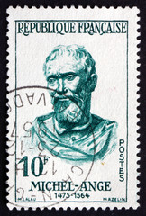 Postage stamp France 1957 Michelangelo, Italian Sculptor, Painte