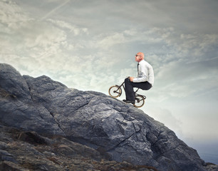 pedaling uphill