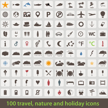 Large set of holiday icons