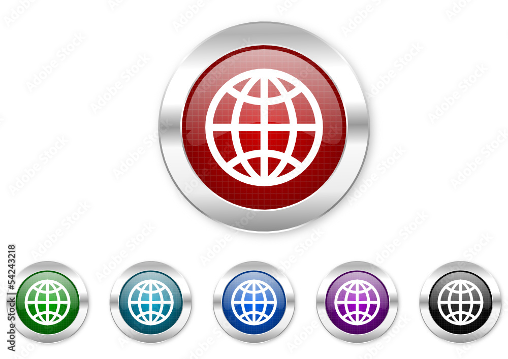 Aufkleber globe icon set