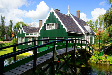 Typical Dutch houses. Zaandam, Holland