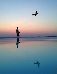 Man and rc plane