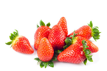 strawberries isolated on white background