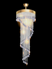 modern chandelier with crystal pendants
