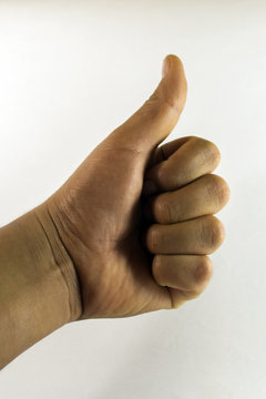 Left thumb up