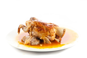  knuckle of pork isolated on white