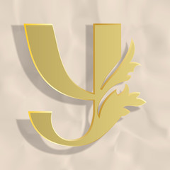 Vintage initials letter y