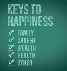 keys to happiness illustration design