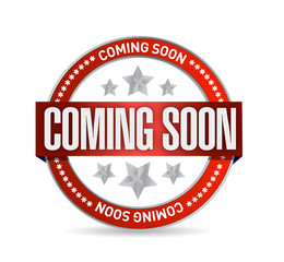 coming soon seal stamp illustration design
