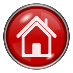 Fototapeta premium Red round glossy icon