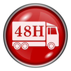 Red round glossy icon