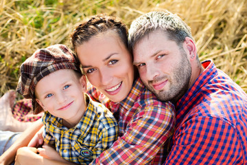 Fototapeta premium Happy family on nature