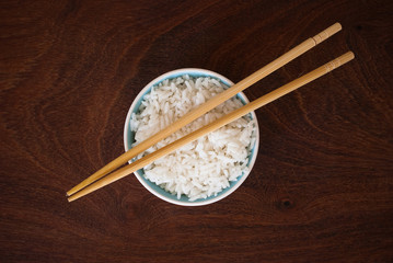 Rice and chopsticks