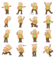 set of funny cartoon office worker