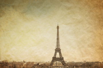 Fototapeta na wymiar Retro Eiffel Tower
