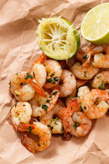 shrimps with lime and parsley