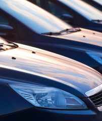 Row of cars, abstract background