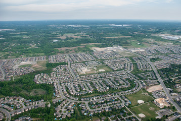 Aerial view over a residential suburb