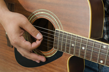 Obraz premium Acoustic Guitar - Playing