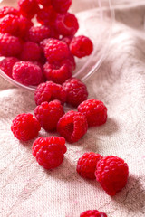 Pile of ripe raspberry